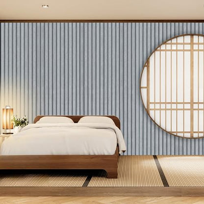 Wood Slat Peel and Stick Wallpaper - 17.5"x100" Gray Oak Vinyl Faux Wood Grating Stripe Contact Paper, Self-Adhesive Waterproof Removable Wall Panel for Bedroom Kitchen Office - Easy Install - color: Lead Gray, size: 17.5" x 100"