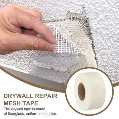 PATIKIL Drywall Repair Mesh Tape, 3 inch x 328 ft Fiberglass Repair Patch Self-Adhesive Dry Wall Joint Tape 8 Mesh Wall Hole Crack and Seam Patch, White - size: 3 inch x 328 Feet