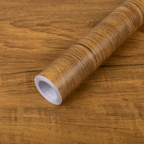 Abyssaly Wood Peel and Stick Wallpaper, Wood Grain Contact Paper for Cabinets and Drawers, Self Adhesive Waterproof Vinyl Wallpaper for Countertop Furniture Shelf Liner Wall 17.7in X 118in