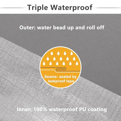 Favoyard Patio Chair Cushions 19 x 19 x 3 Inch Waterproof Outdoor Seat - color: Grey, size: 19 x 19 x 3 In