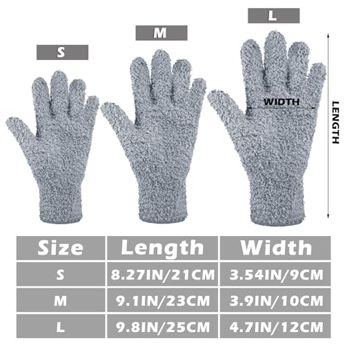 Patelai 3 Pairs Microfiber Dusting Gloves for Plants Leaf, Medium - color: Black, White, Gray, size: Medium