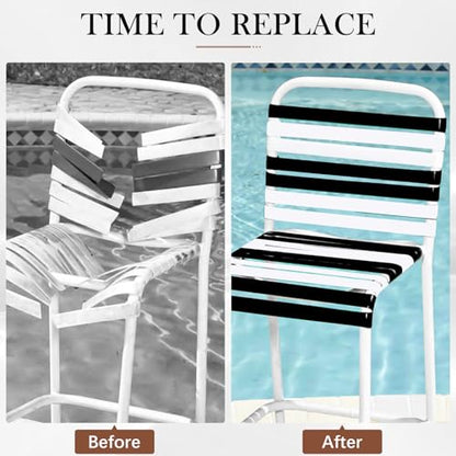 LukLoy 2" Wide 60ft Long Vinyl Straps for Patio Chairs Repairs, Black - color: Black, size: 60 Ft strap + 60 rivets
