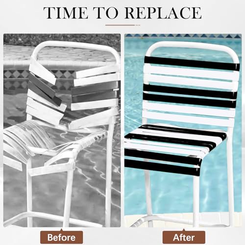 LukLoy 2" Wide 30ft Long Vinyl Straps for Patio Chairs Repairs, Black - color: Black, size: 30 Ft strap + 30 rivets