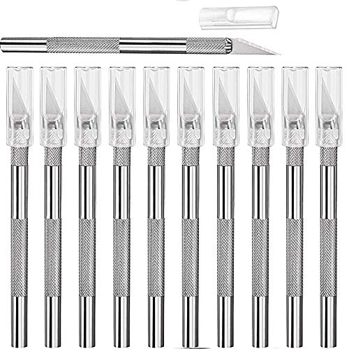 Mudder 15 Pack Exacto Knife Set, Craft Knives Hobby Knife, Silver - color: Silver
