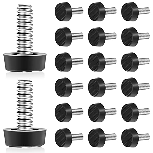 Hotop 1/4-20 UNC Thread Adjustable Furniture Levelers Screw in Galvanized Steel Glide Furniture Leveling Feet Screw on Floor Leveler for Table,Chair, Cabinet, Patio Workbench Legs(20 Pack)