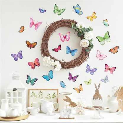 Butterfly Wall Decals, 8 Sheets 76 Pcs - color: Butterfly