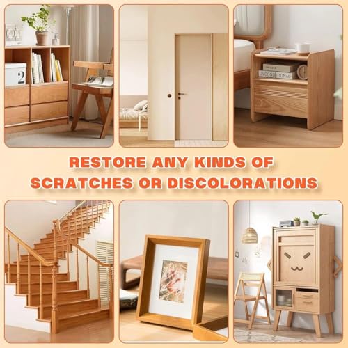 Kenbry Dark Wood Repair Kit, 4 Color Wood Filler for Furniture Scratches