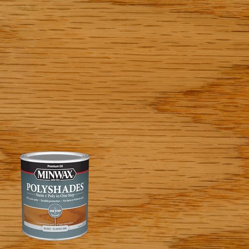 Minwax 61470444 PolyShades Stain & Polyurethane, Quart, Classic Oak