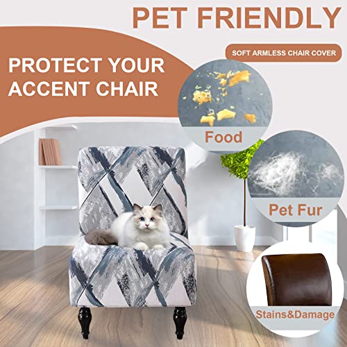 Eco-Ancheng Armless Chair Slipcover - Removable, Washable, Printed Accent Chairs for Living & Dining Room - color: A5