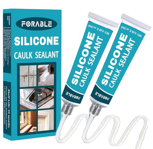 Silicone Caulk Clear Silicone Sealant Waterproof Stronger Adhesion for Kitchen & Bathroom, Window, Door 0.68 fl.oz * 2 Pack - size: 0.68 fl.oz * 2 Pack