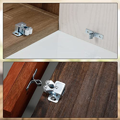 Bonuci 20 Pcs Cabinet Door Latch and Catch Hardware, Silver - color: Silver