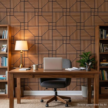 WoveN SounD Acoustic Wall Panels, Teak, 16 Pack, 12x12 in - color: DoubleCell, Teak, 16 Pack