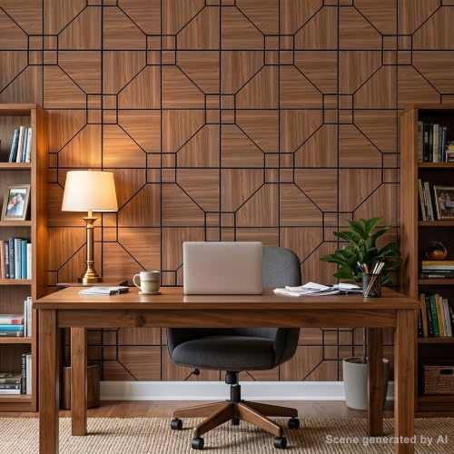 WoveN SounD Acoustic Wall Panels, Teak, 16 Pack, 12x12 in - color: DoubleCell, Teak, 16 Pack
