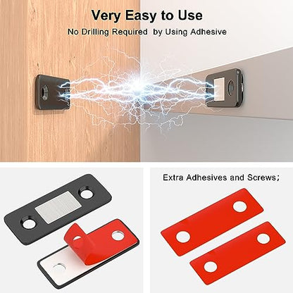 Cabinet Magnetic Catch Jiayi 6 Pack Ultra Thin Cabinet Door Magnets Stick on Drawer Magnets Cabinet Latch Magnetic Closures for Cabinets Kitchen Closet Door Closing Magnetic Door Catch Closer - size: Ultra Thin-6 Pack