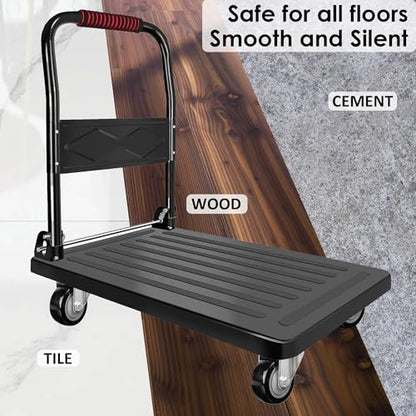 Finnhomy 3 Inch Swivel Casters Wheels Set of 4 Heavy Duty Plate Casters Premium Polyurethane PU Wheels for Furniture/Workbench Load Bearing 2,200 Lbs Anti-wear Smooth Casters Black (Free Screws) - style: 3" (No Brake)
