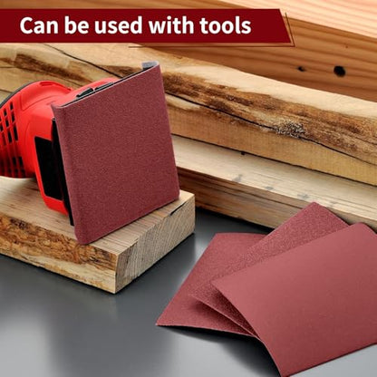 55 Pcs 1/4 Sheet Sandpaper,4-1/2 x 5-1/2 Inch 40 60 80 120 180 240 Grit - style: 55pcs P40 60 80 120 180 240