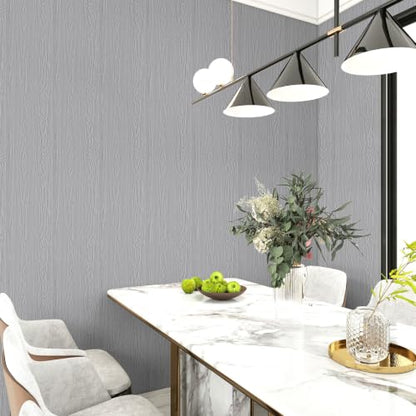 Wood Grain Contact Paper 15.7" x 236" Peel and Stick Wallpaper Grey - color: Gray, size: 15.7" x 236"