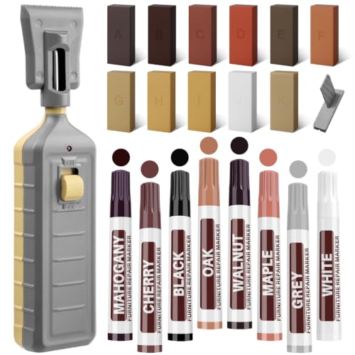 Laminate & Vinyl Floor Repair Kit,11 Colors Set with Wood Floor Wax Touch-Up Markers, for Linoleum Wooden Door Cabinet Table, Fix Scratches Cracks Stains Holes - color: A-11 Colors set-1