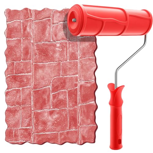Hanroy 8'' Texture Rubber Roller for Walls, Embossed Paint Roller - color: 2037T