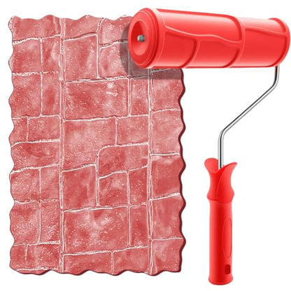 Hanroy 8'' Texture Rubber Roller for Walls, Embossed Paint Roller - color: 2037T