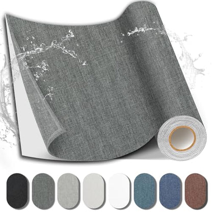 Fabric Repair Tape, Self-Adhesive Couch Patch for Furniture, Cloth - color: Linen Dark Grey, size: 17X79 Inch
