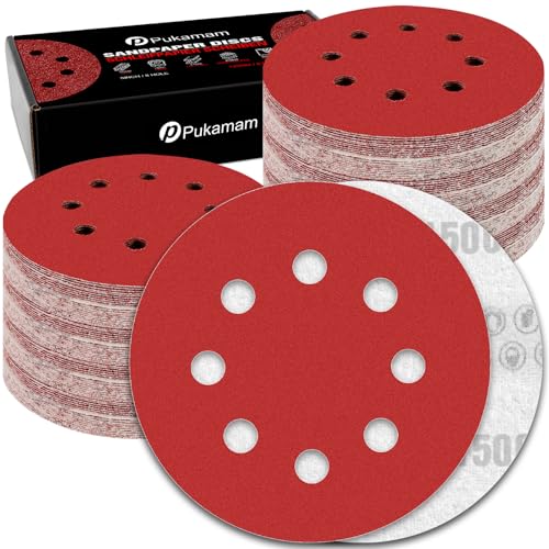 120 Pcs 5 inch Sanding Discs 1500 Grit 8 Hole Hook and Loop - style: 120 Pcs-1500 Grit