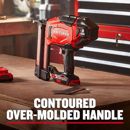 CRAFTSMAN V20 Cordless Brad Nailer, 18 Gauge Nail Gun, with Battery and Charger (CMCN618C1)