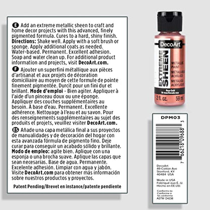 DecoArt 2 Ounce, Rose Gold Extreme Sheen Paint, 2 oz - color: Rose Gold, size: 2 Fl Oz (Pack of 1)