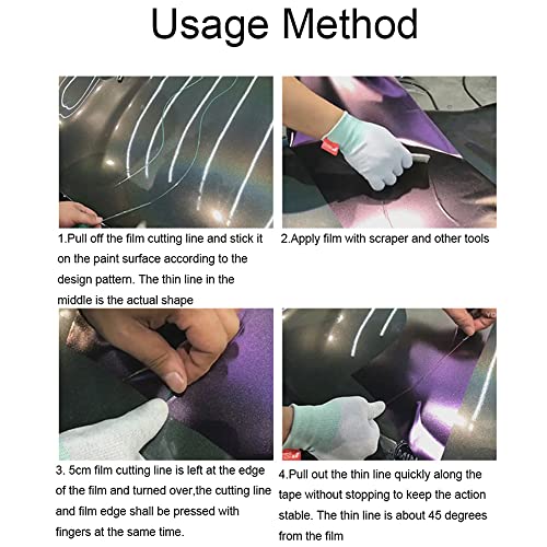 5M Design Line Felt Squeegee Wallpaper Scraper Car Vinyl Wrap Cutting Tape Sculpture Graver Cutter Film Cutting Tools (5M Tape) - size: 5M Knifeless Tape