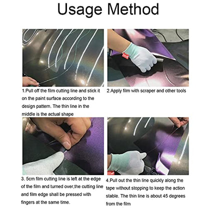 5M Design Line Felt Squeegee Wallpaper Scraper Car Vinyl Wrap Cutting Tape Sculpture Graver Cutter Film Cutting Tools (5M Tape) - size: 5M Knifeless Tape