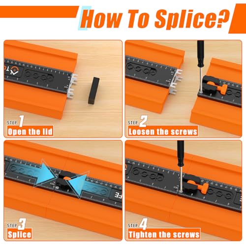TOOLIFE 10 Inch Contour Gauge Profile Tool with Unlimited Connection - size: 10"-Unlimited Splicing