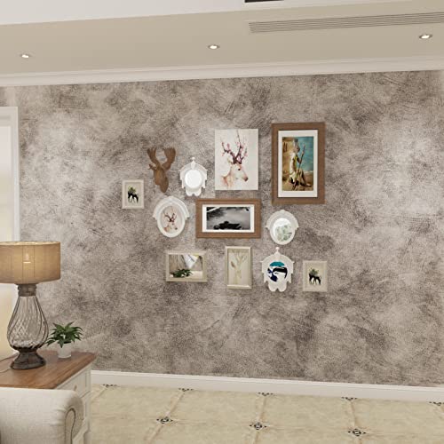 Bumoo Wide Concrete Wallpaper Peel and Stick 32×354Inch Gray Sliver Contact Paper Vinyl Self Adhesive Removable Limewash Large Waterproof Cement Glossy PVC for Garage Basement Condo Renovation - size: 32" x 354"