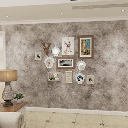 Bumoo Wide Concrete Wallpaper Peel and Stick 32×354Inch Gray Sliver Contact Paper Vinyl Self Adhesive Removable Limewash Large Waterproof Cement Glossy PVC for Garage Basement Condo Renovation - size: 32" x 354"