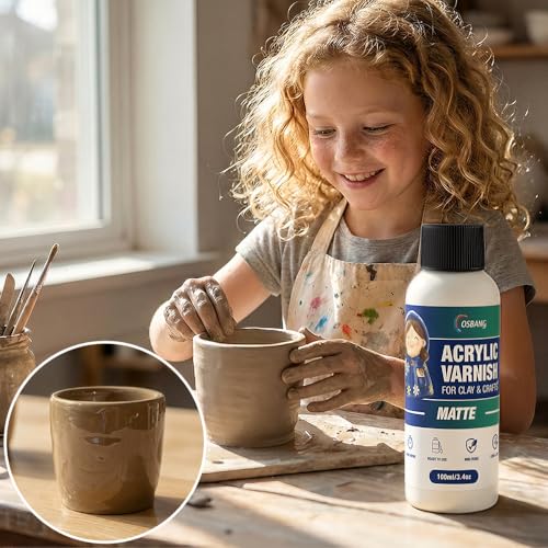 Air Dry Clay Glaze, 100ML, Matte Finish Air Dry Clay Varnish - size: Matte