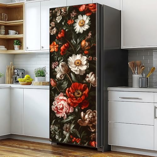 Self-Adhesive Vinyl Refrigerator Stickers Peel and Stick Removable Wallpaper for Doors, Walls, Furniture Wrinkle-Resistant Waterproof No Residue Easy DIY Home Decor (Type6, 32.3"x78.7") - color: Type6