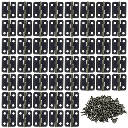 Piutouyar 50 Pcs Mini Bronze Hinges, Rectangle Small Hinges, 18x16mm - size: 18x16mm