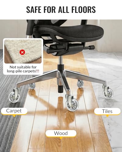 HOLKIE Office Chair Wheels Universal Fit Lounge Chair Silver - color: Silver
