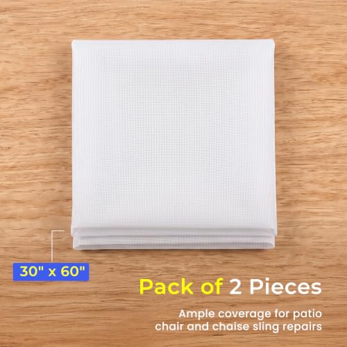 30" x 60" Mesh Sling Fabric, 2 Pieces, White - color: White