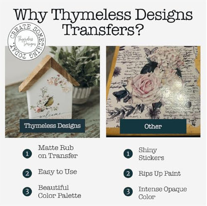 Rub on Transfers for Crafts and Furniture | 3 Design Sheets 6”x 12” | Home Decor Transfers | Furniture and Craft Decals | by Thymeless Designs (Farmhouse Churches) - style: Farmhouse Churches