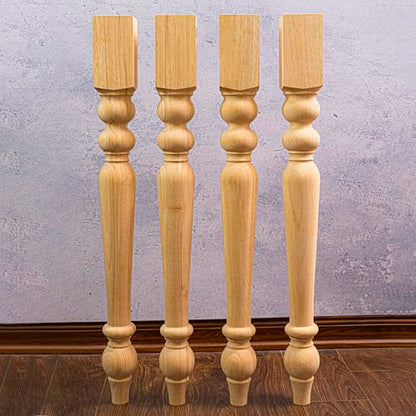 decorluxes Unfinished Farmhouse Table Legs Dining Table 2.8" X 29" Set of 4 DIY Coffee Table Rustic Turned Style Leg | Easy to Paint Any Color You Want (29 inch)