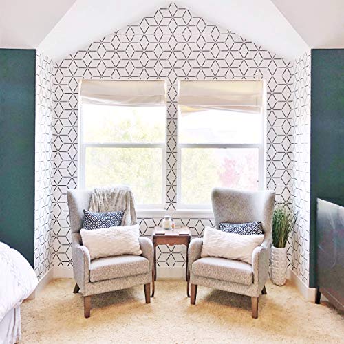 STENCILIT Rhombus Large Wall Stencil for Painting - 17x32In Stencil