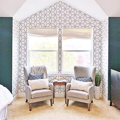 STENCILIT Rhombus Large Wall Stencil for Painting - 17x32In Stencil