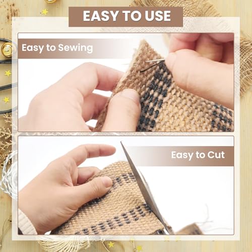 Craft Jute Webbing Tape | 10 Yards Roll Natural Burlap with Red Stitching for Upholstery, Crafts, Chairs (Black and Brown, 2" x 10 Yards) (Pack of 2) - color: Black and Brown, size: 2" x 10 Yards (Pack of 2)