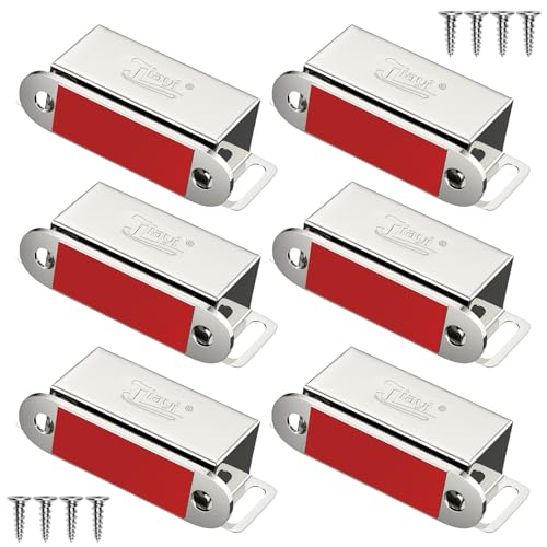 Kitchen Cabinet Magnetic Catch Jiayi 6 Pack Magnetic Door Catch Stainless Steel Drawer Magnet for Cabinet Door Catch Cupboard Magnetic Closures for Cabinet Magnetic Latches Cabinet Closer - color: Silver, size: 6 Pack