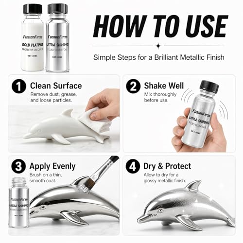 Liquid Leaf Paint - Alcohol-Based Airbrush Paint - High Gloss Finish Silver 1 Fl Oz - color: Silver, size: 1 Fl Oz (Pack of 1)