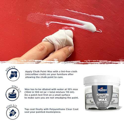 Furniture Paint Wax - 3.38 Fl Oz (100 ML) - Lasting Protective Finish, Fast Drying, Odor-Free, Non-Hazardous (Clear)