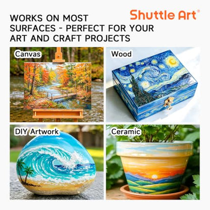 Shuttle Art Gloss Varnish for Acrylic Painting,16.9oz, Clear Acrylic Sealer - style: 16.9oz gloss varnish