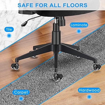 Omyoffice 2" Office Chair Wheels Set of 5, Black Heavy Duty Chair Caster - color: Black