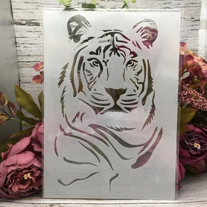 TIAMECH A4 Reusable Tiger Stripe Stencil for Painting - style: Tiger Stripe