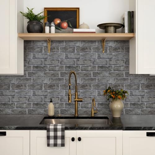 Commomy Faux Brick 3D Wall Panels Peel and Stick - 10 pcs 11.8" x 11.8" - color: Brick-PPP